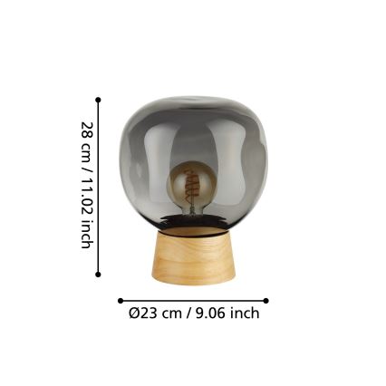 Eglo - Stolná lampa 1xE27/40W/230V dymová