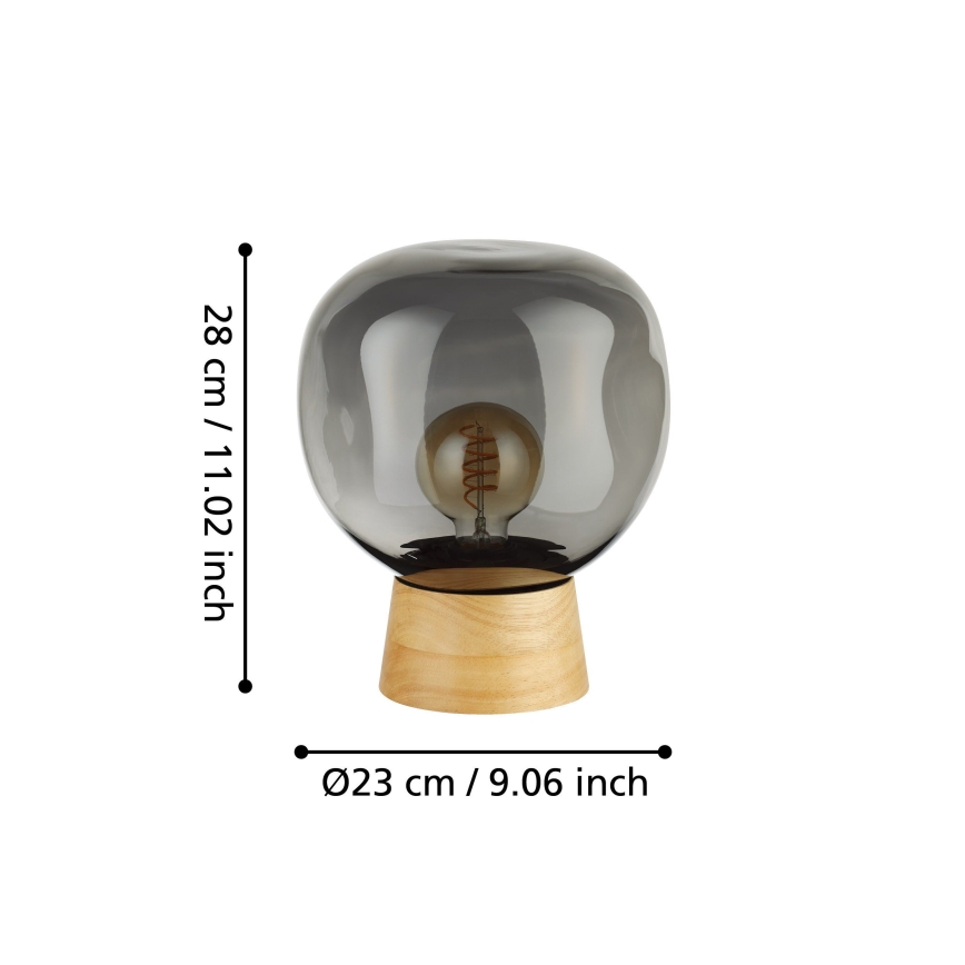 Eglo - Stolná lampa 1xE27/40W/230V dymová