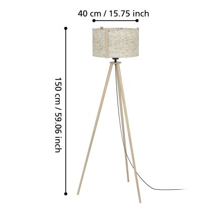 Eglo - Stojacia lampa 1xE27/25W/230V béžová