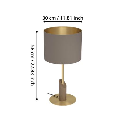Eglo - Stolná lampa 1xE27/40W/230V hnedá/zlatá