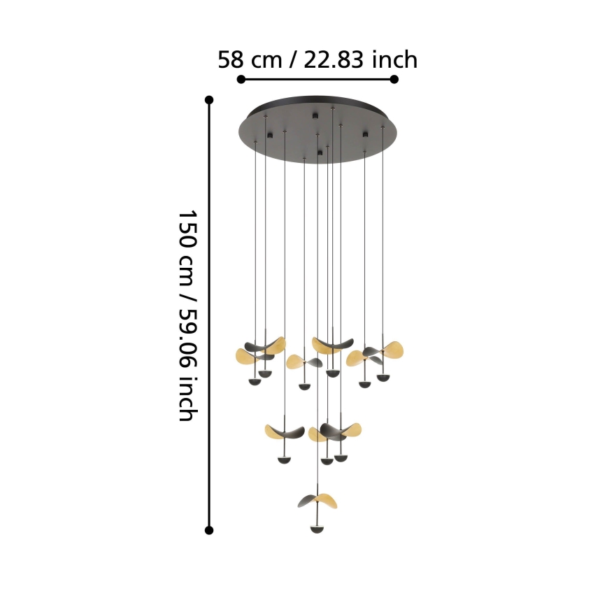 Eglo - LED Stmievateľný luster na lanku 10xLED/2,3W/230V 3000K pr. 58 cm