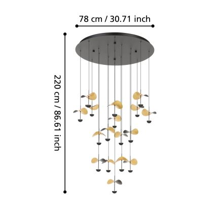 Eglo - LED Stmievateľný luster na lanku 17xLED/2,3W/230V 3000K pr. 78 cm