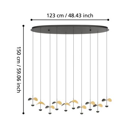 Eglo - LED Stmievateľný luster na lanku 10xLED/2,3W/230V 3000K