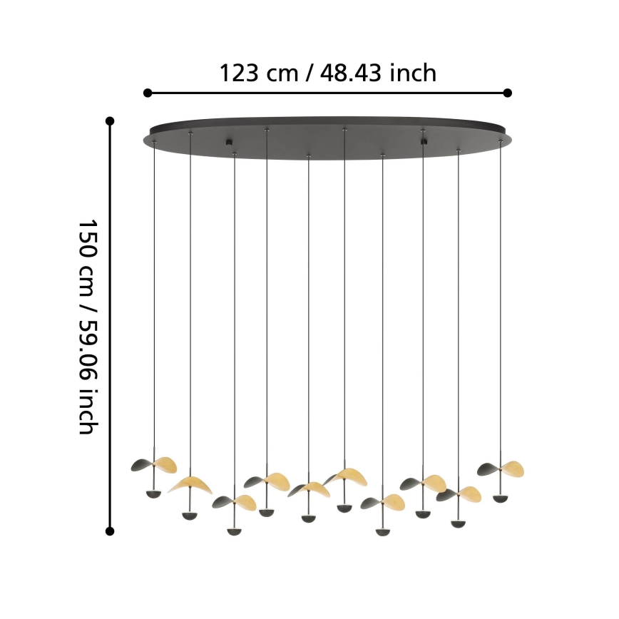 Eglo - LED Stmievateľný luster na lanku 10xLED/2,3W/230V 3000K
