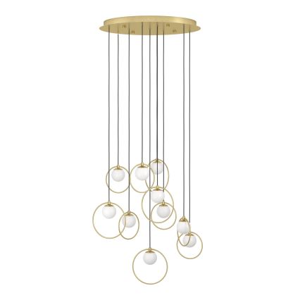 Eglo - LED Stmievateľný luster na lanku 10xLED/3W/230V 3000K pr. 58 cm zlatá