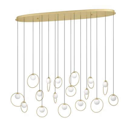 Eglo - LED Stmievateľný luster na lanku 17xLED/3W/230V 3000K zlatá