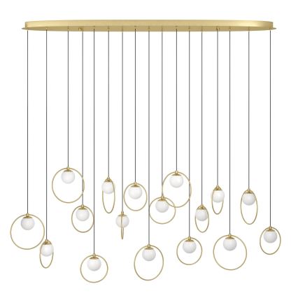 Eglo - LED Stmievateľný luster na lanku 17xLED/3W/230V 3000K zlatá