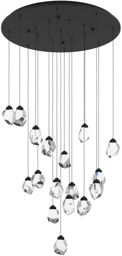 Eglo 390357 - LED Stmievateľný luster na lanku SINDICAT 17xLED/3W/230V čierna/číra