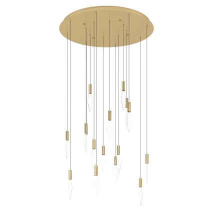 Eglo - LED Stmievateľný luster na lanku 16xLED/3,3W/230V 3000K pr. 78 cm zlatá