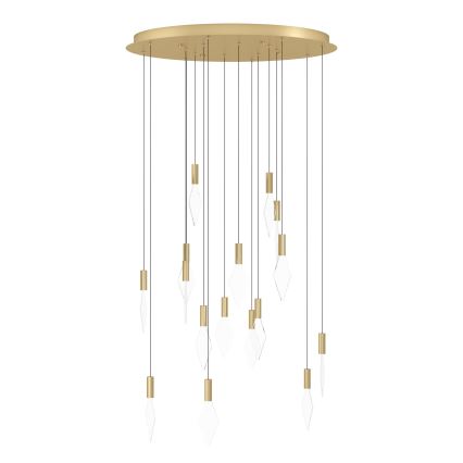 Eglo - LED Stmievateľný luster na lanku 16xLED/3,3W/230V 3000K pr. 78 cm zlatá