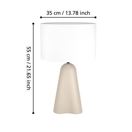 Eglo - Stolná lampa 1xE27/40W/230V béžová