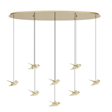 Eglo - LED Stmievateľný luster na lanku 8xLED/4,2W/230V 3000K zlatá