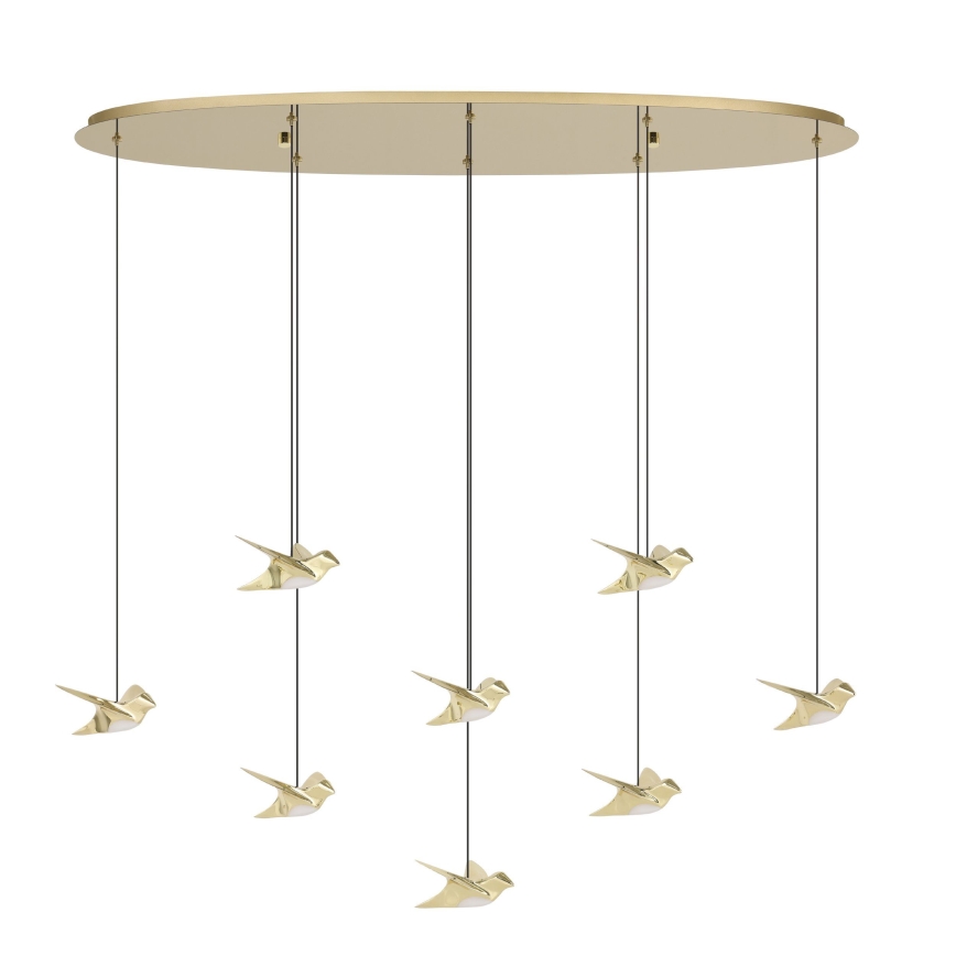 Eglo - LED Stmievateľný luster na lanku 8xLED/4,2W/230V 3000K zlatá