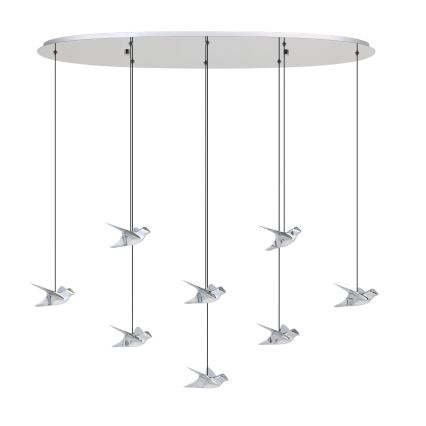 Eglo - LED Stmievateľný luster na lanku 8xLED/4,2W/230V 3000K lesklý chróm