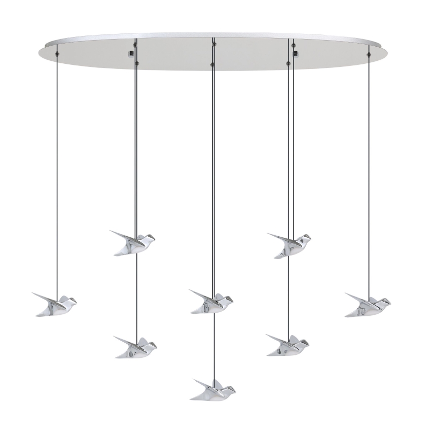 Eglo - LED Stmievateľný luster na lanku 8xLED/4,2W/230V 3000K lesklý chróm