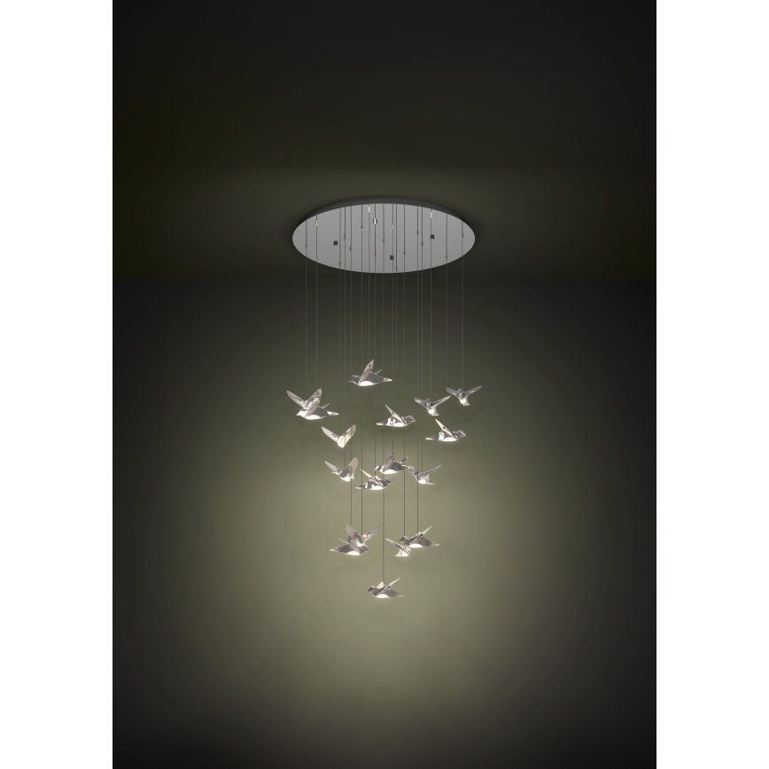 Eglo - LED Stmievateľný luster na lanku 17xLED/3W/230V 3000K lesklý chróm