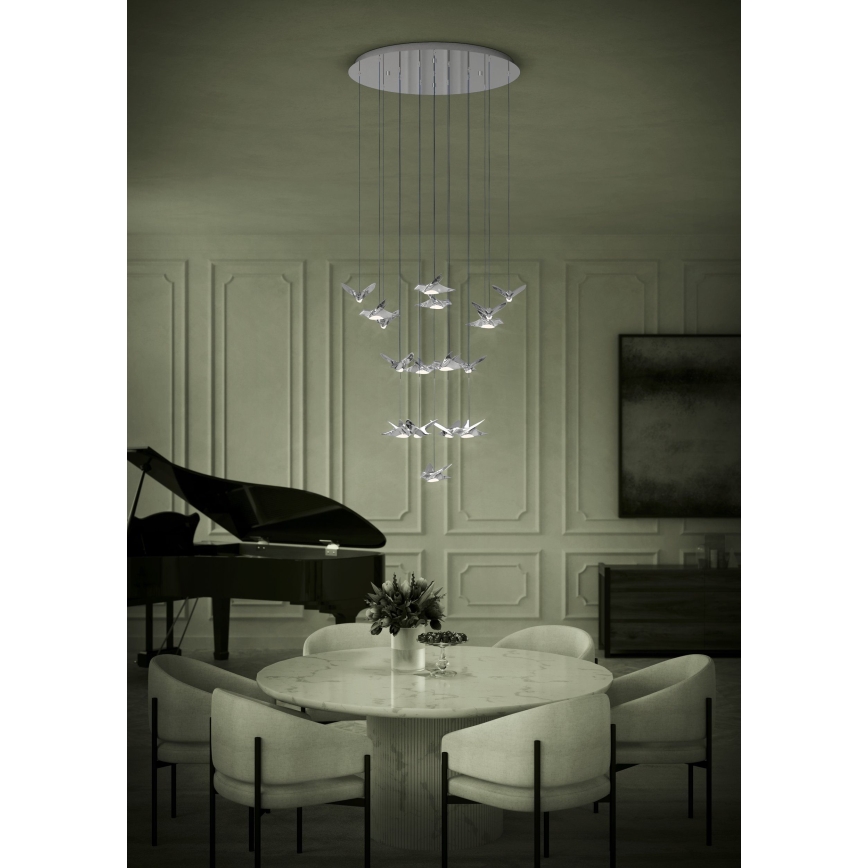 Eglo - LED Stmievateľný luster na lanku 17xLED/3W/230V 3000K lesklý chróm