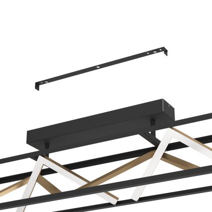 Eglo - LED Stmievateľný prisadený luster LED/45W/230V 2700-6500K čierna/zlatá + diaľkové ovládanie