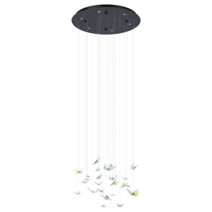 Eglo - LED stmievateľný luster na lanku 6xLED/4,2W/230V čierna/priehľadná