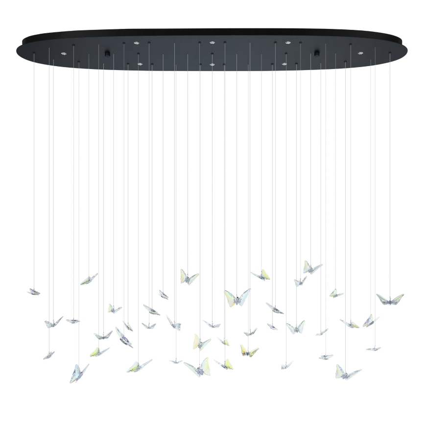 Eglo - LED stmievateľný luster na lanku 8xLED/4,2W/230V čierna/číre