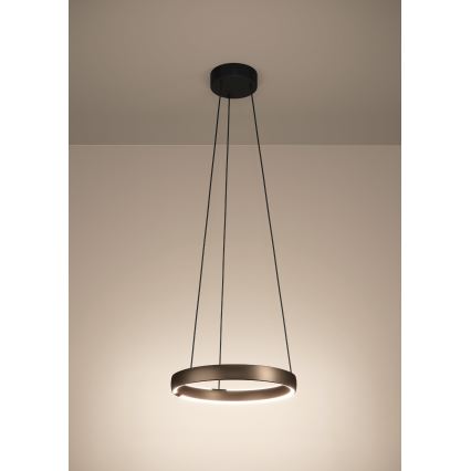 Eglo - LED stmievateľný luster na lanku so snímačom pohybu 2xLED/25W/230V 2200-6500K pr. 80 cm hnedá