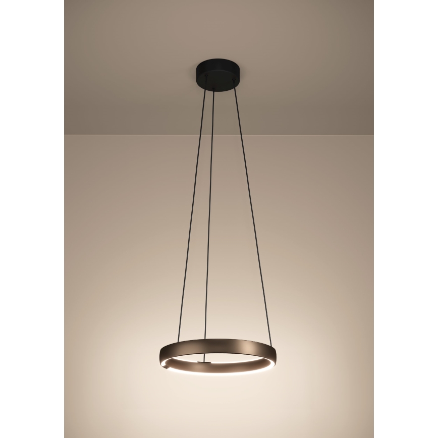 Eglo - LED stmievateľný luster na lanku so snímačom pohybu 2xLED/25W/230V 2200-6500K pr. 80 cm hnedá