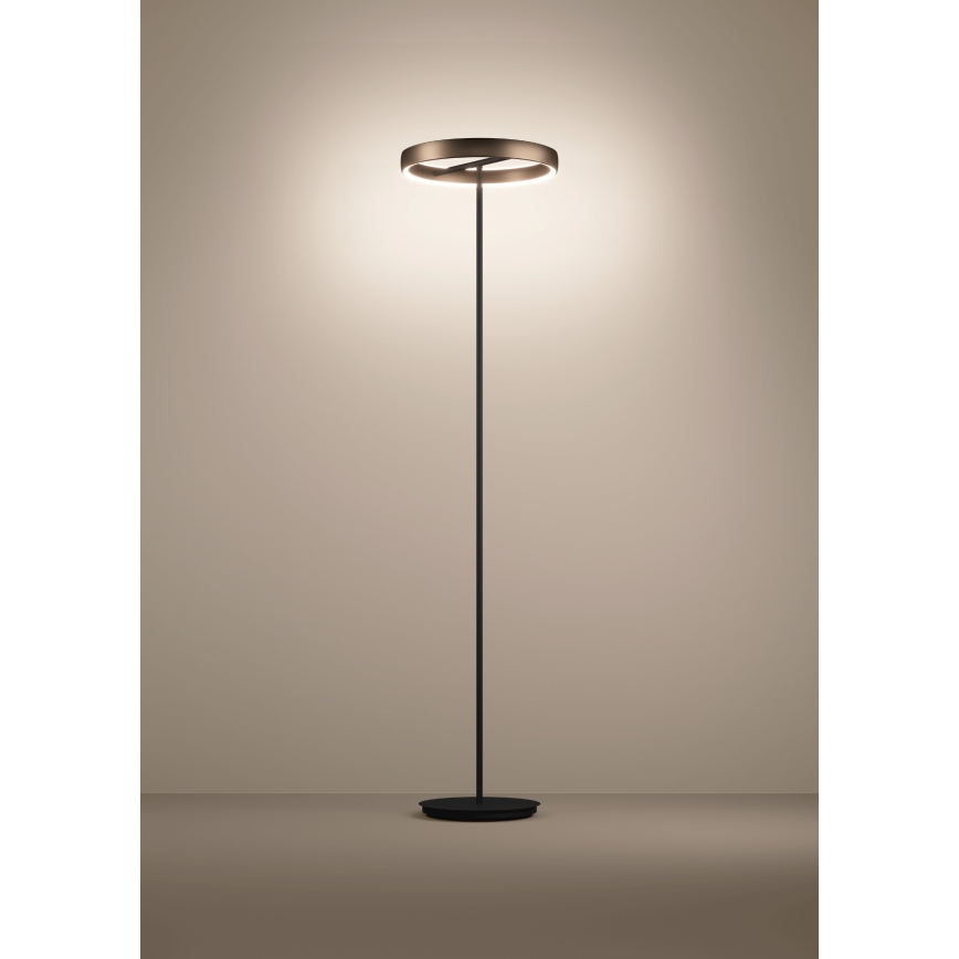 Eglo - LED Stmievateľná stojacia lampa s pohybovým senzorom 2xLED/19W/230V 2200-6500K hnedá