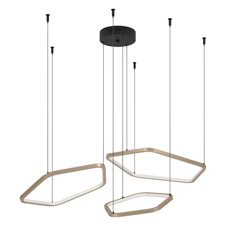 Eglo - LED Stmievateľný luster na lanku LED/50W/230V mosadz + diaľkové ovládanie