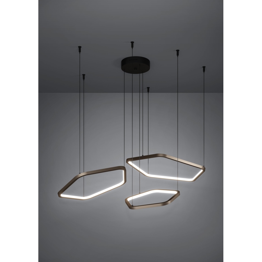 Eglo - LED Stmievateľný luster na lanku LED/50W/230V mosadz + diaľkové ovládanie