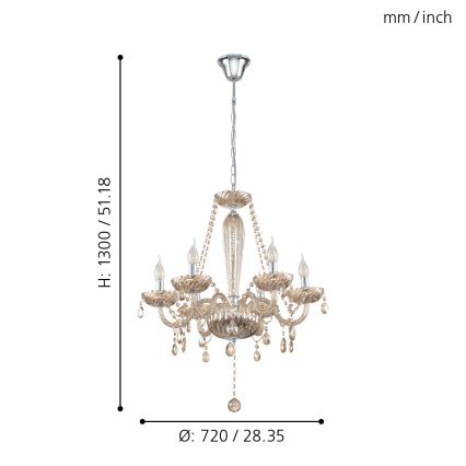 Eglo 39092 - Luster BASILANO 6xE14/40W/230V