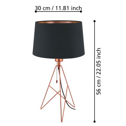 Eglo 39178 - Stolná lampa CAMPORALE 1xE27/60W/230V