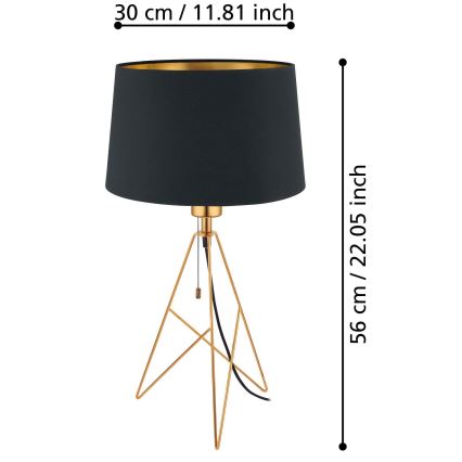 Eglo 39179 - Stolná lampa CAMPORALE 1xE27/60W/230V