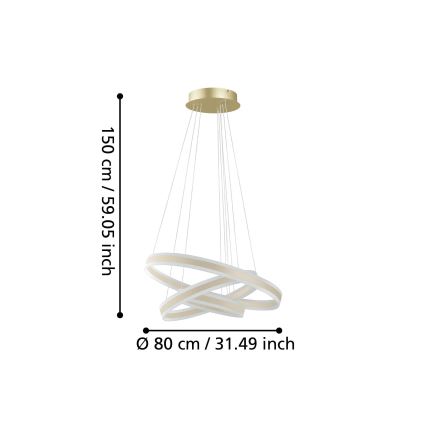 Eglo - LED Stmievateľný luster na lanku LED/78W/230V + LED/70W + LED/34W