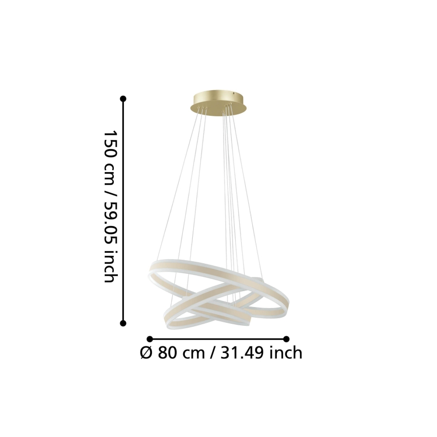 Eglo - LED Stmievateľný luster na lanku LED/78W/230V + LED/70W + LED/34W