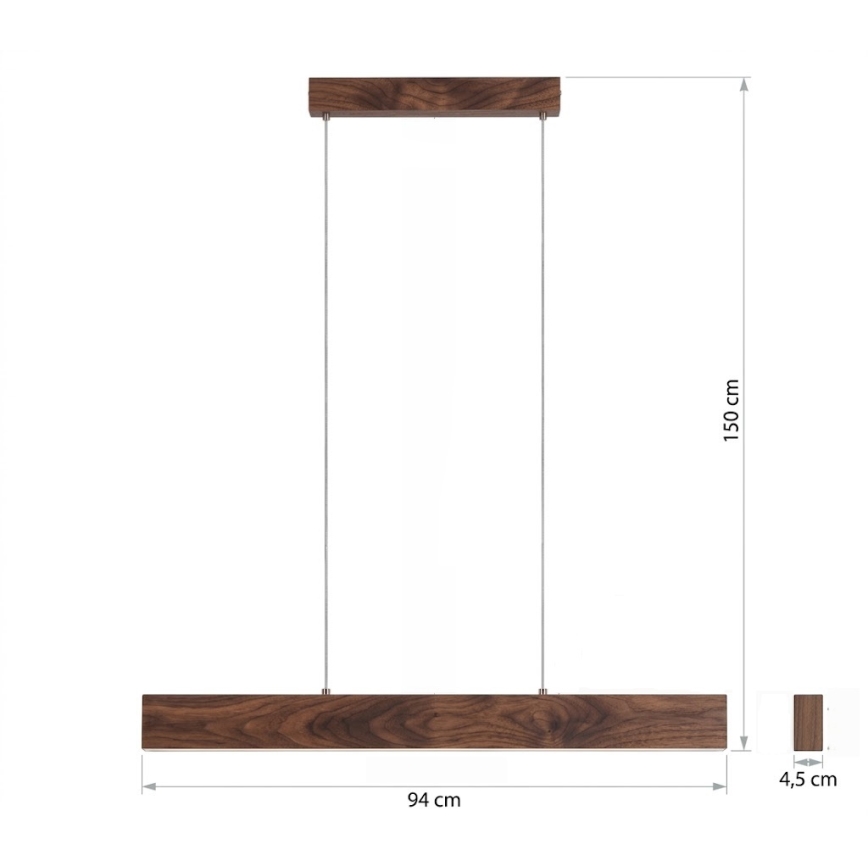 Eglo - LED závesný luster na lanku LED/17W/230V + LED/4,2W orech