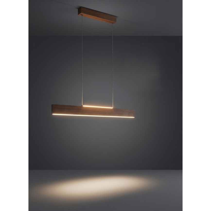 Eglo - LED stmievateľný luster na lankách LED/21W/230V + LED/8,4W orech