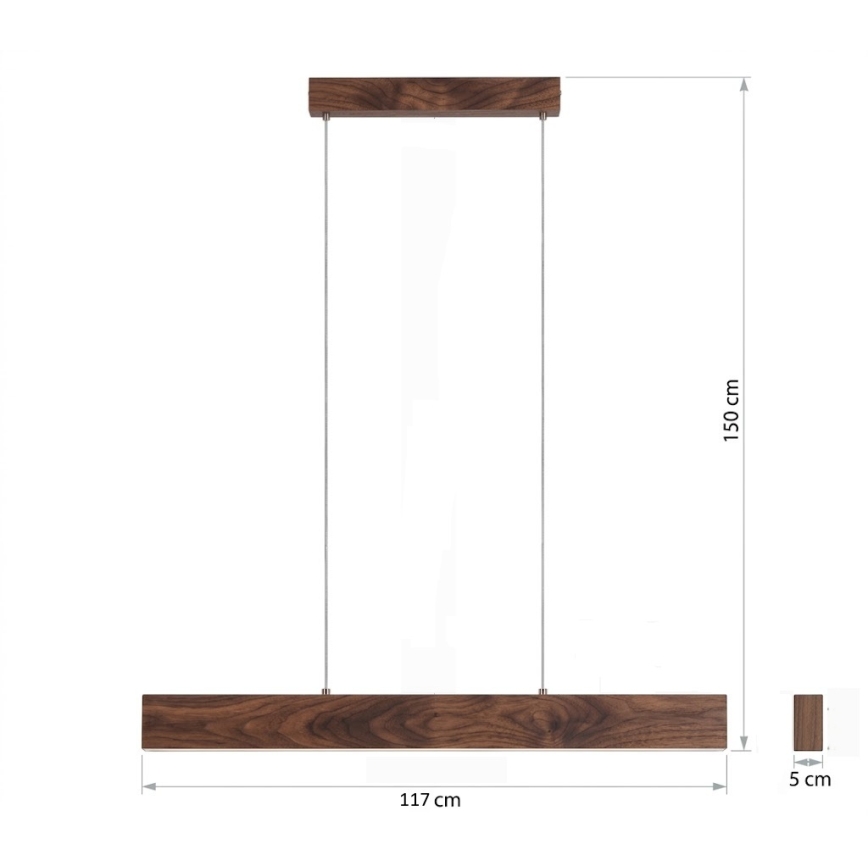 Eglo - LED stmievateľný luster na lankách LED/21W/230V + LED/8,4W orech