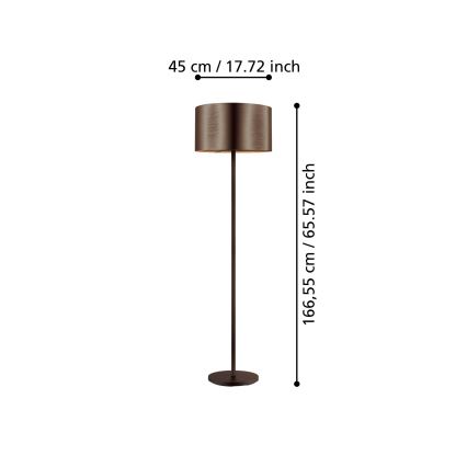 Eglo - Stojacia lampa 1xE27/60W/230V medená