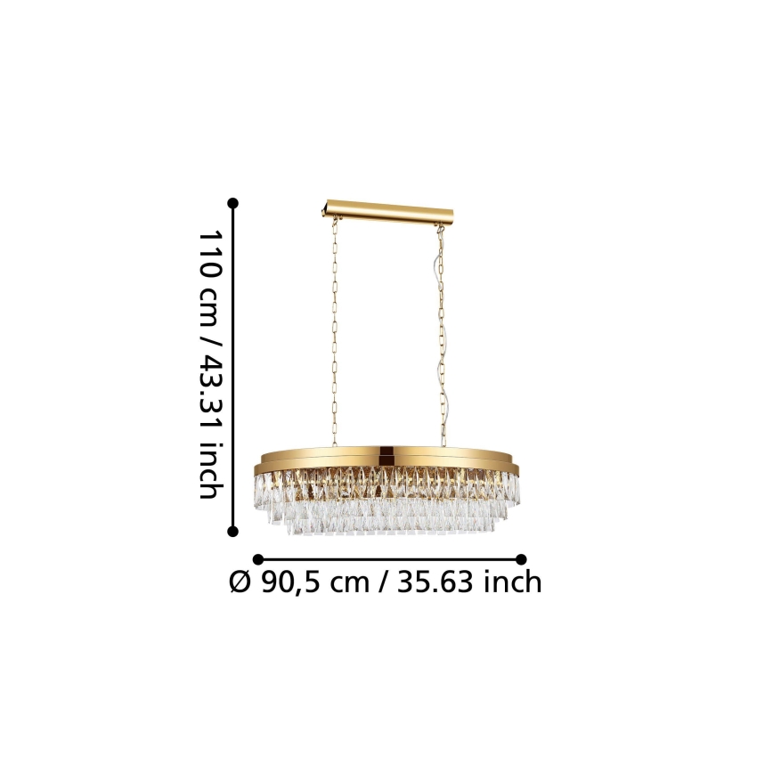 Eglo - Luster na reťazi 10xE14/40W/230V zlatá