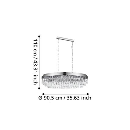 Eglo - Luster na reťazi 10xE14/40W/230V lesklý chróm