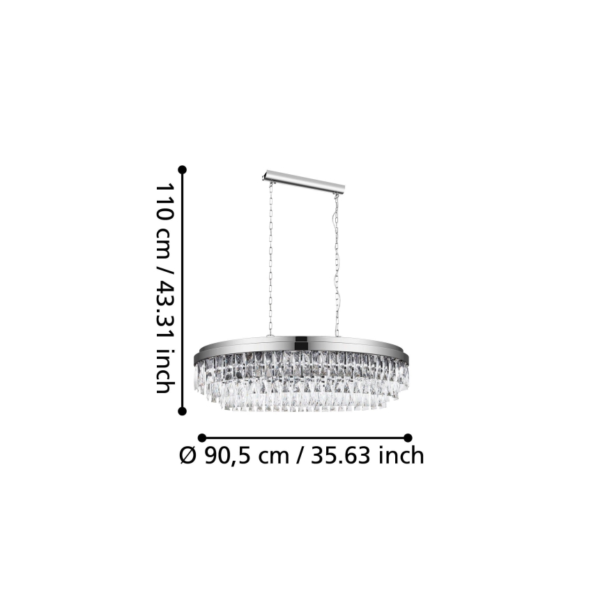 Eglo - Luster na reťazi 10xE14/40W/230V lesklý chróm