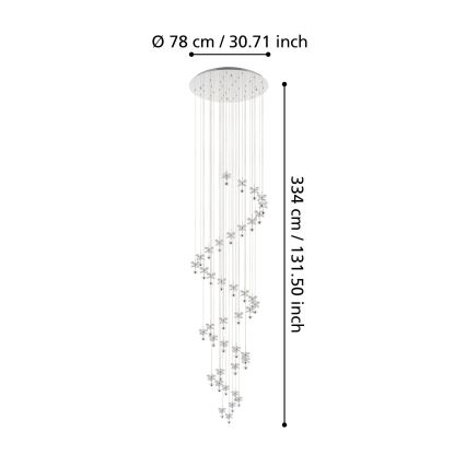 Eglo - LED Stmievateľný luster na lanku 40xLED/1,8W/230V