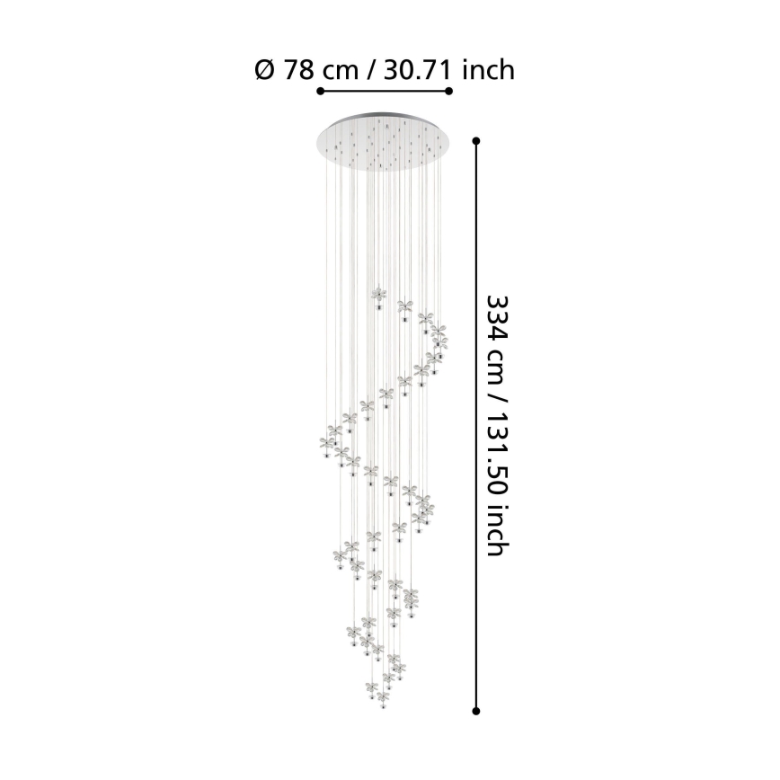 Eglo - LED Stmievateľný luster na lanku 40xLED/1,8W/230V