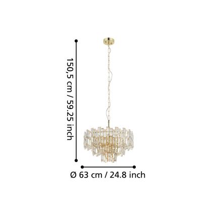 Eglo - Luster na reťazi 10xE14/25W/230V priemer 63 cm