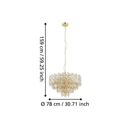 Eglo - Luster na reťazi 10xE14/25W/230V priemer 78 cm