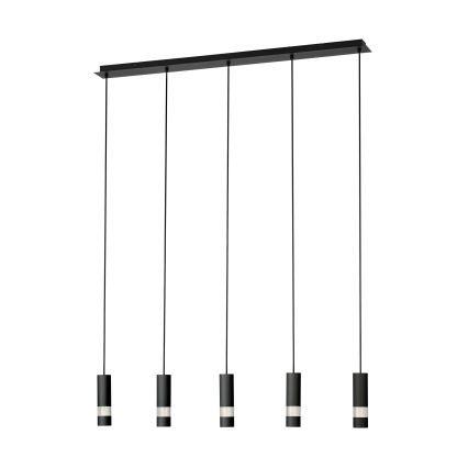 Eglo - LED Luster na lanku 5xGU10/4,6W/230V čierna