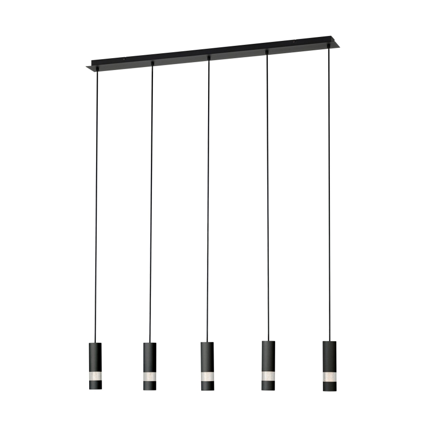 Eglo - LED Luster na lanku 5xGU10/4,6W/230V čierna