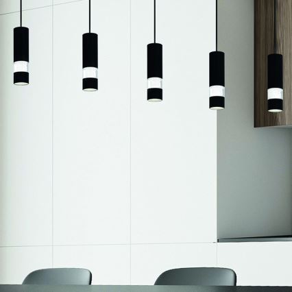 Eglo - LED Luster na lanku 5xGU10/4,6W/230V čierna