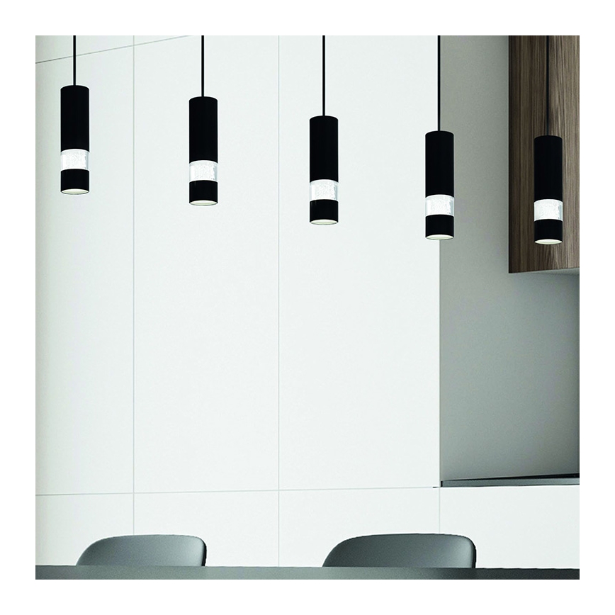 Eglo - LED Luster na lanku 5xGU10/4,6W/230V čierna