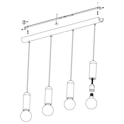 Eglo 39832 - Luster na lanku GIACONECCHIA 4xE27/40W/230V